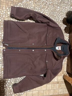 Sorel Men's Brown heavy Wool-Blend Coat with Snap and zipper Front